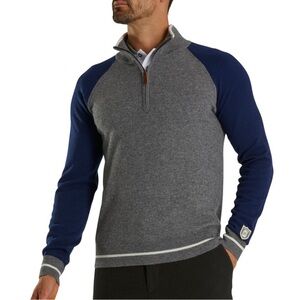 Tommy Hilfiger Classic men's colorblocked knit quarter-zip sweater sz L - NEW